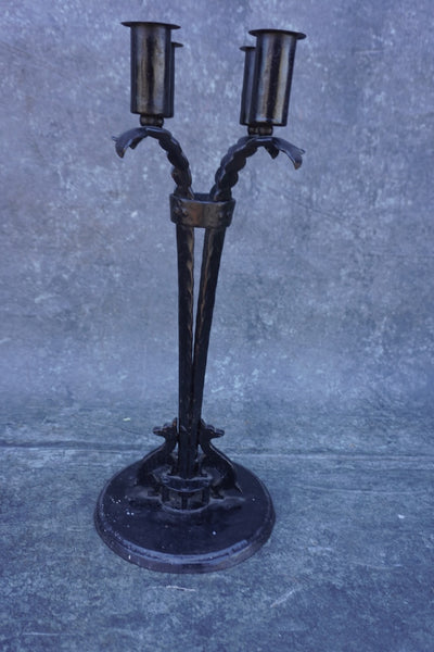 Spanish Revival Hand Wrought 4-Candle Holder in the style of Samuel Yellin L832