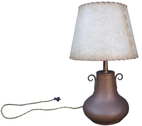 Arts & Crafts Copper Lamp w Shade L833