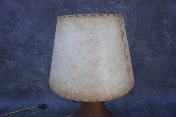 Arts & Crafts Copper Lamp w Shade L833