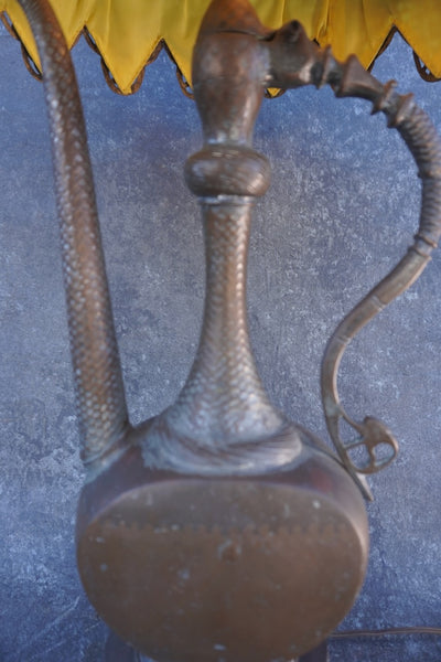Brass Indo-Asian Lamp with Pierced Shade L834