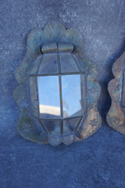 Pair of Mexican Tin Wall Sconces L843