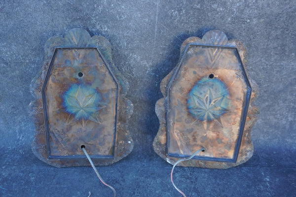 Pair of Mexican Tin Wall Sconces L843
