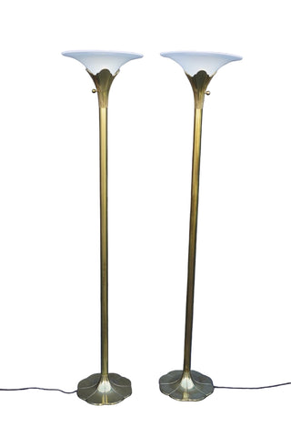 Antique Stiffel Art Deco Brass Floor Lamps L846