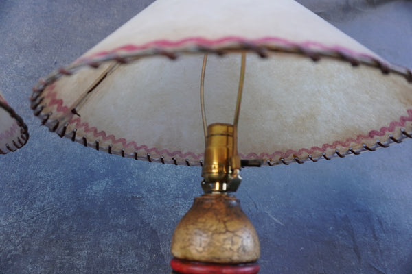 Pair of Monterey-style Painted Wood Table Lamps L848