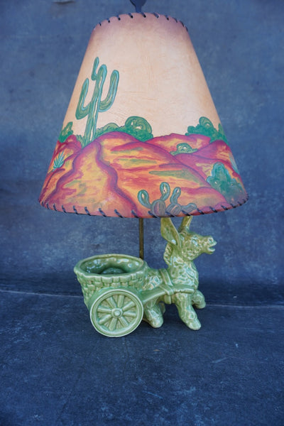 Ceramic Donkey Table Lamp with Painted LaGoy Shade L851