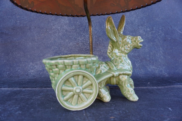 Ceramic Donkey Table Lamp with Painted LaGoy Shade L851