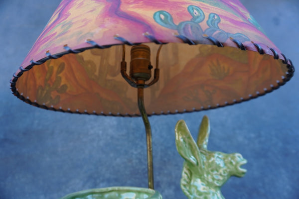 Ceramic Donkey Table Lamp with Painted LaGoy Shade L851