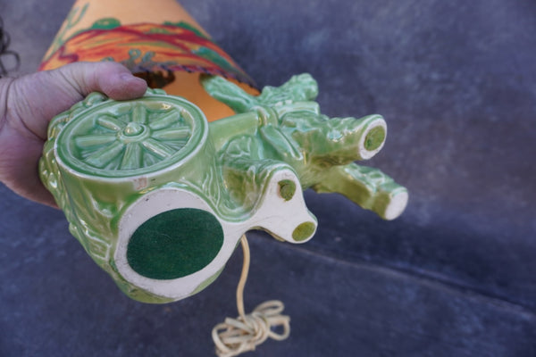 Ceramic Donkey Table Lamp with Painted LaGoy Shade L851