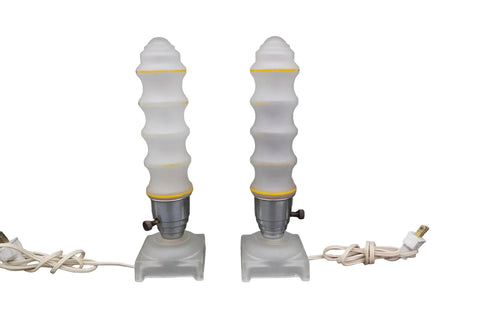 Art Deco Bedside Lamps, Pair of Two L854