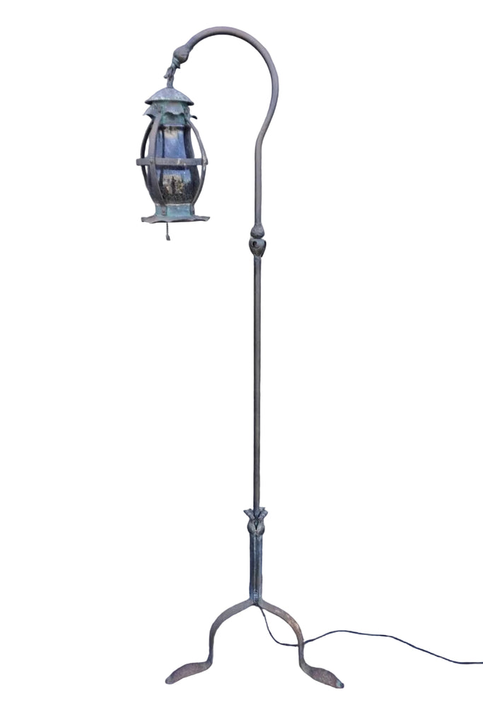 Rustic Wrought Iron Hanging Lantern Floor Lamp L856