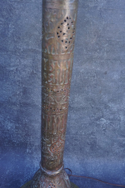 Brass and Copper Egyptian Revival Floor Lamp L859