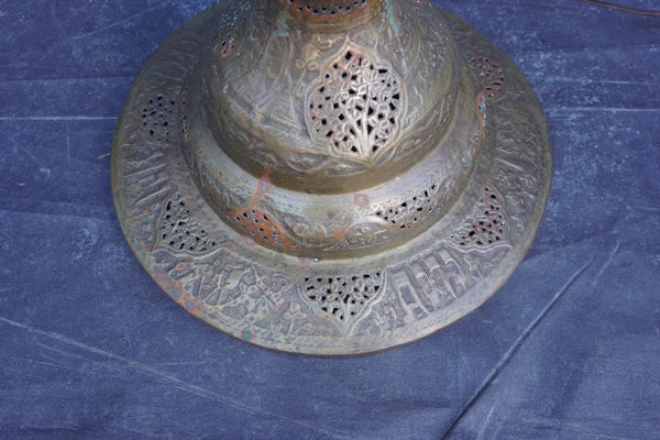 Brass and Copper Egyptian Revival Floor Lamp L859