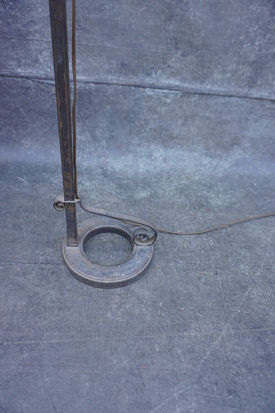 Wrought Iron Floor Lamp with Hand-Painted LaGoy Shade L867