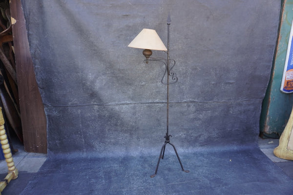 Antique Spanish Revival Hand Wrought Bridge Lamp