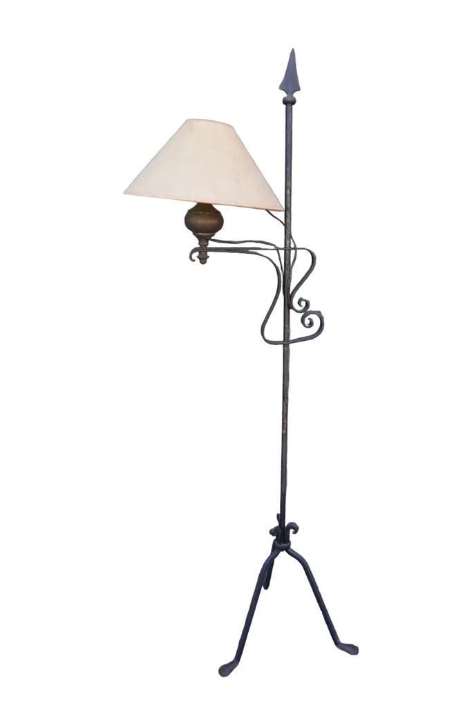 Antique Spanish Revival Hand Wrought Bridge Lamp