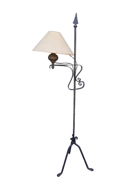 Antique Spanish Revival Hand Wrought Bridge Lamp
