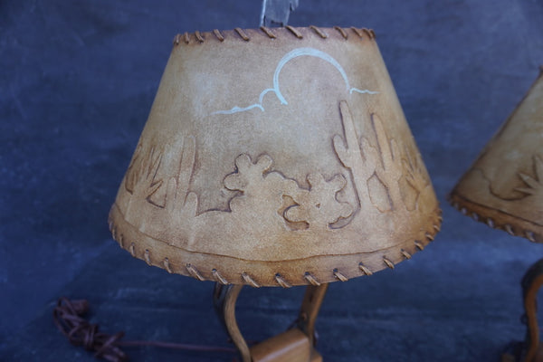 Matching Pair of Stirrup Table Lamps L872