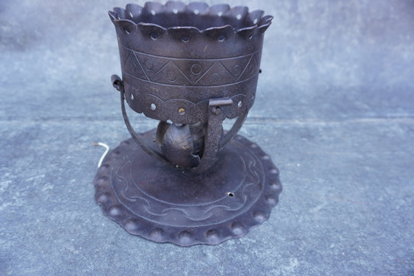 Spanish Revival Flush-Mount Ceiling Fixture, Hand-Wrought Iron L874