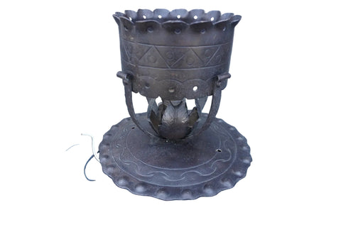 Spanish Revival Flush-Mount Ceiling Fixture, Hand-Wrought Iron L874
