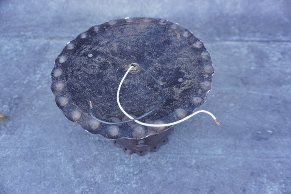 Spanish Revival Flush-Mount Ceiling Fixture, Hand-Wrought Iron L874