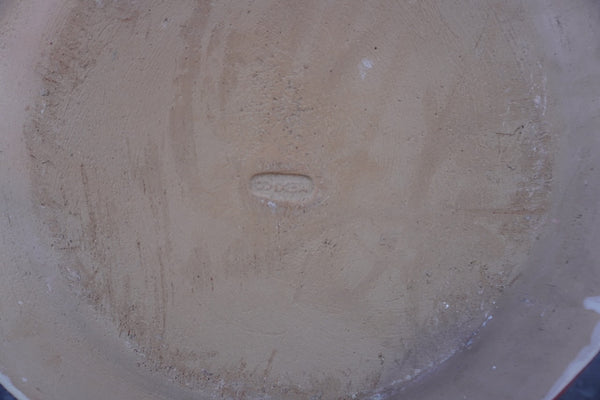 Mexican Tonala Pottery Botanical Motif Charger c.1940 M1942