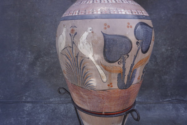 Mexican Burnished Floor Vase with Stand M1945