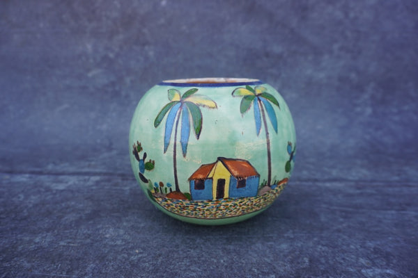 Tlaquepaque Pale Green Orb Vase  c 1930s M1948