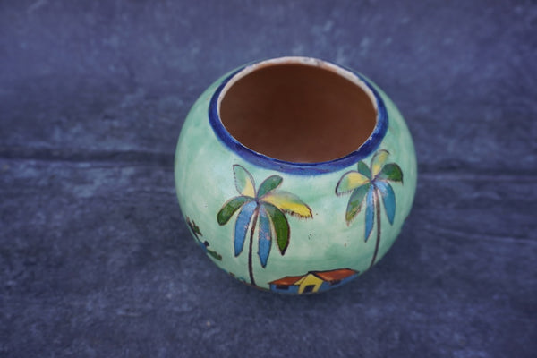 Tlaquepaque Pale Green Orb Vase  c 1930s M1948