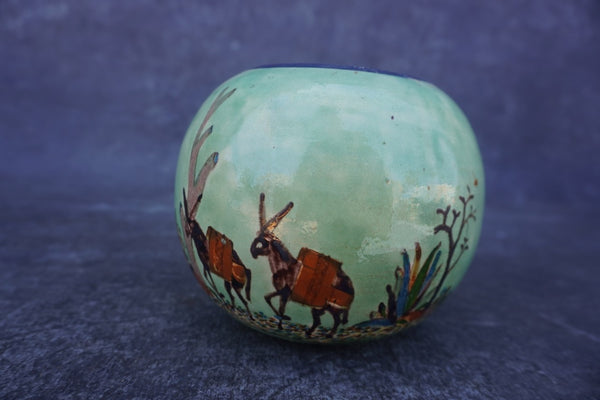 Tlaquepaque Pale Green Orb Vase  c 1930s M1948
