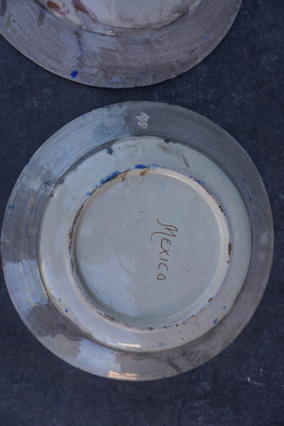 Pair of Oaxacan Hand-Painted Dinner Plates M1956