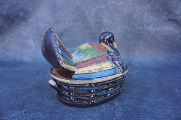 Traditional Mexican Terracotta Turkey Tlaquepaque Dish M1962