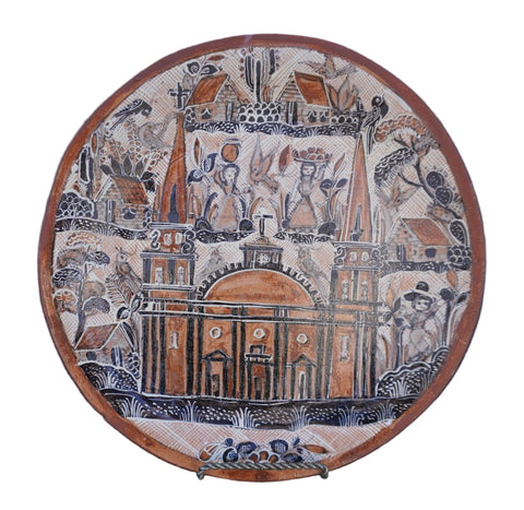 Mexican Ceramic Petatillo Decorative Wall Plate M1963