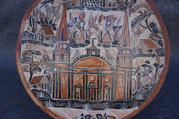 Mexican Ceramic Petatillo Decorative Wall Plate M1963