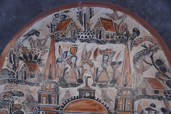Mexican Ceramic Petatillo Decorative Wall Plate M1963
