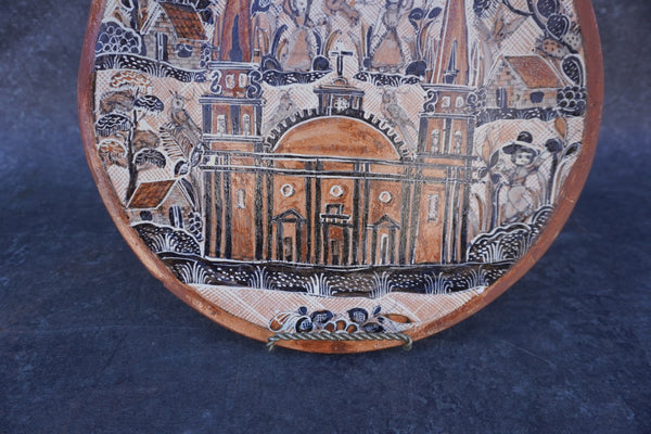 Mexican Ceramic Petatillo Decorative Wall Plate M1963