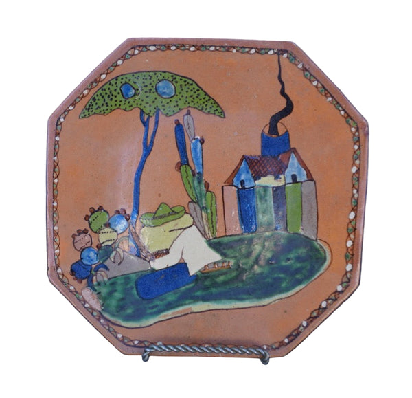 Mexican Hexa Plate with Siesta Scene M1964