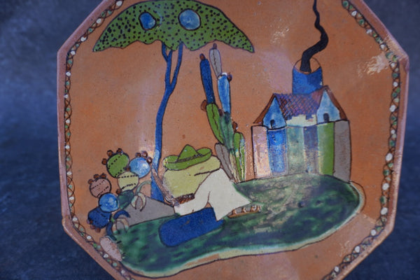 Mexican Hexa Plate with Siesta Scene M1964