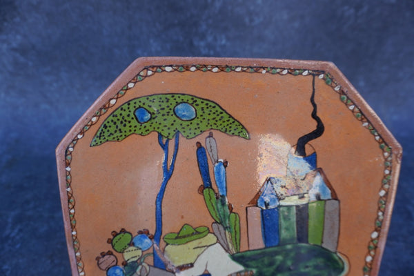 Mexican Hexa Plate with Siesta Scene M1964