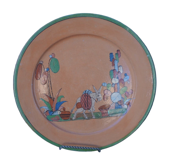 Mexican Decorative Wall Plate, Donkey among Cacti M1967
