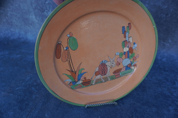 Mexican Decorative Wall Plate, Donkey among Cacti M1967