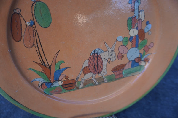 Mexican Decorative Wall Plate, Donkey among Cacti M1967