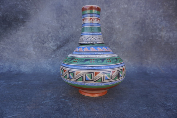 Mexican Botellón Water Jug, Aztec Motif M1970