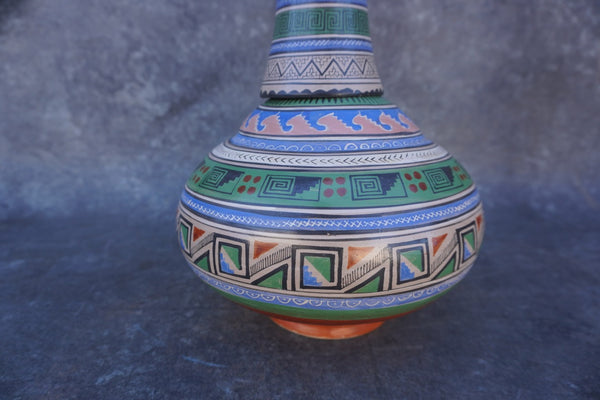Mexican Botellón Water Jug, Aztec Motif M1970