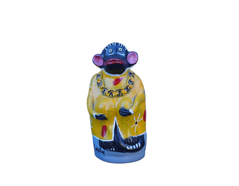 Hand-Painted Ceramic Chango Mezcalero, Mezcal Monkey M1971