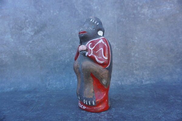 Hand-Painted Ceramic Chango Mezcalero, Mezcal Monkey M1972