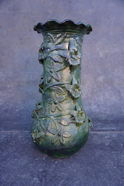 Santa María Atzompa Green Folk Art Vase M1977