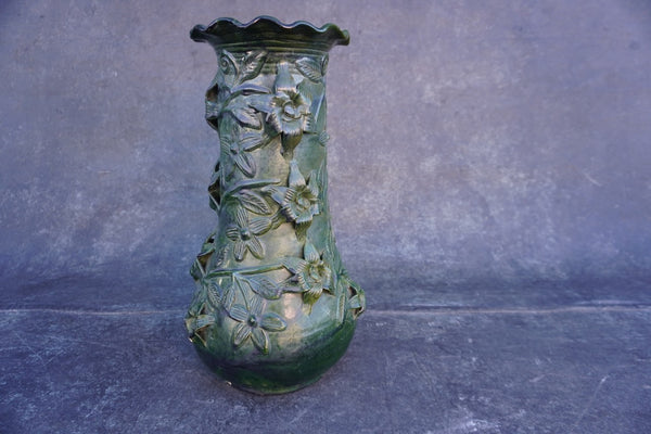 Santa María Atzompa Green Folk Art Vase M1977