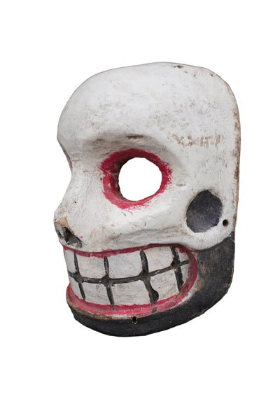 Mexican Wood Skeleton Festival Mask c. 1950s M1979