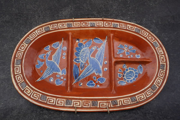 Vintage Mexican Fantasia-style Divided Platter M1981