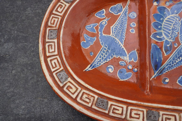 Vintage Mexican Fantasia-style Divided Platter M1981